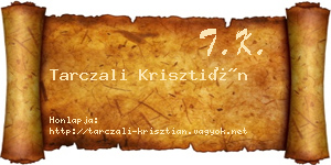 Tarczali Krisztián névjegykártya